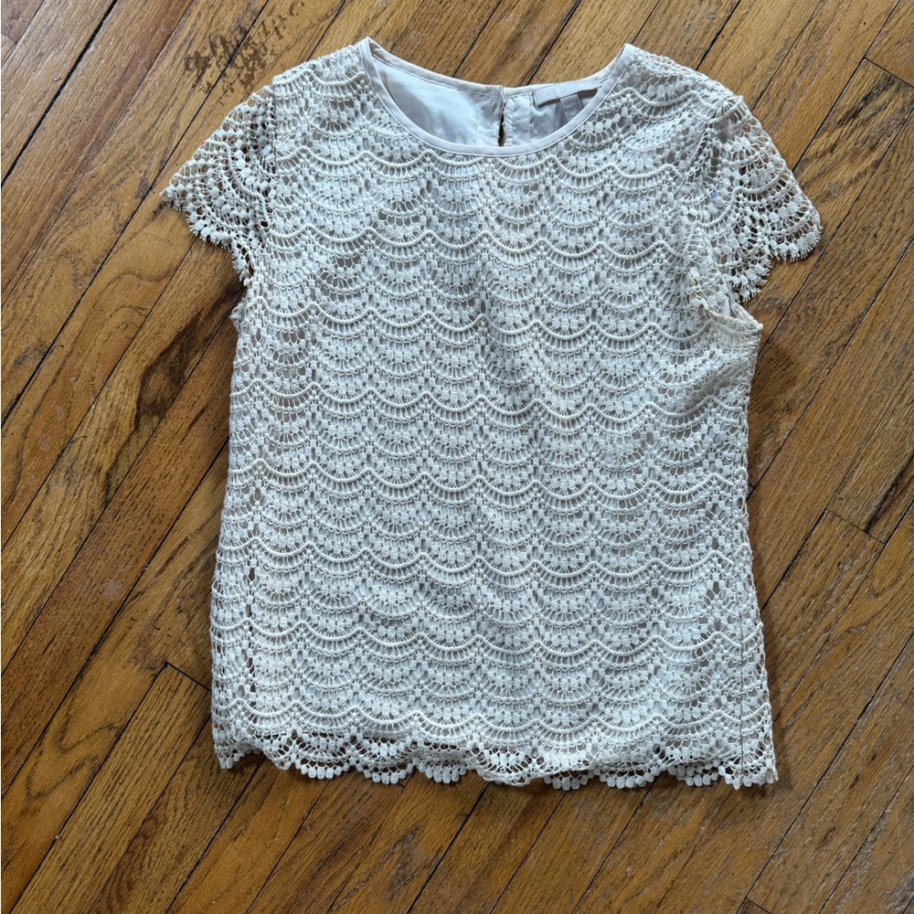 Banana Republic Cream Lace Blouse